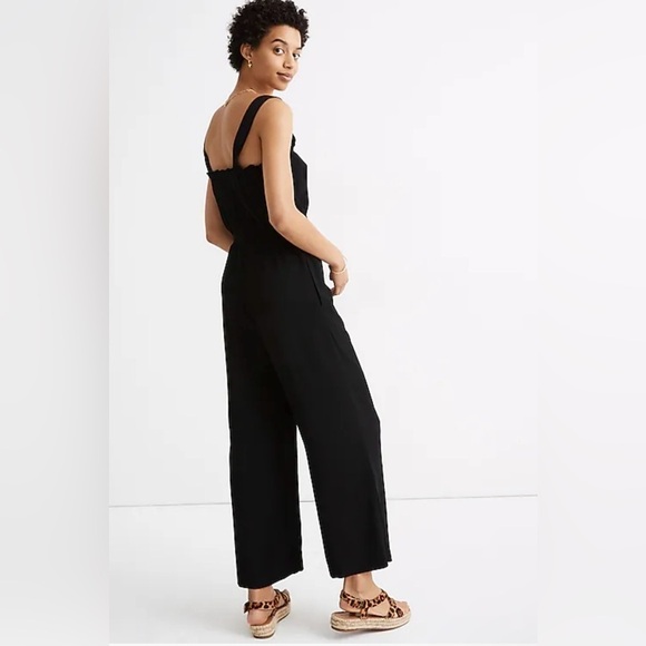 Madewell | Women’s | Smocked | Tank | Jumpsuit | Pockets | Black | Size 00 - Picture 2 of 8